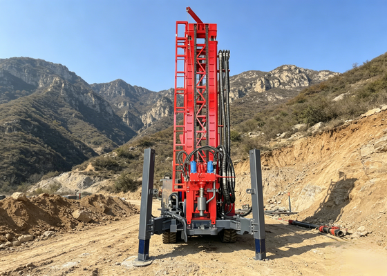 0-180m Efficient Crawler Water Well Drilling Rig For Arid Regions