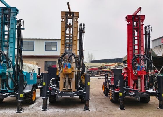 大容量ディーゼルエンジンを搭載した気圧深井掘削装置